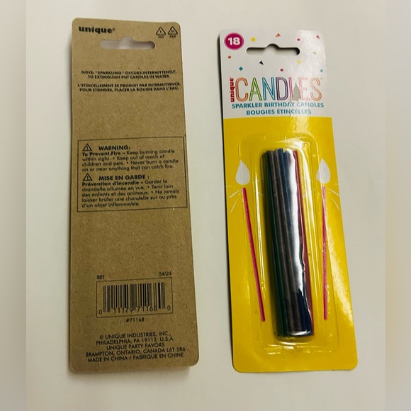 New 2 Packages Unique Candles 3 7/8" 36 Total Candles Sparkler Pink Blue Green - Picture 7 of 13